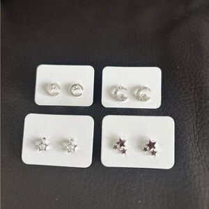 Star and Moon Earring Set of 4